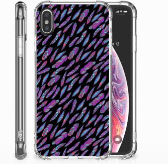 B2Ctelecom iPhone X | Xs Hoesje Design Feathers Color