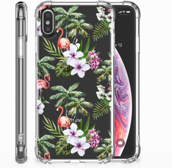 B2Ctelecom iPhone X | Xs Hoesje Design Flamingo Palms