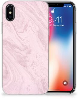 B2Ctelecom iPhone X | Xs Siliconen Hoesje Marble Pink