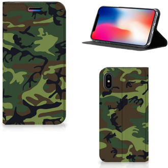 B2Ctelecom iPhone X | Xs Standcase Hoesje Design Army Dark