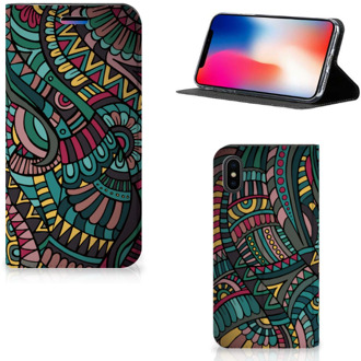 B2Ctelecom iPhone X | Xs Standcase Hoesje Design Aztec