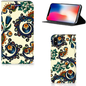 B2Ctelecom iPhone X | Xs Standcase Hoesje Design Barok Flower