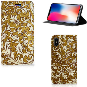 B2Ctelecom iPhone X | Xs Standcase Hoesje Design Barok Goud