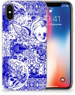 B2Ctelecom iPhone X | Xs TPU Hoesje Angel Skull Blue