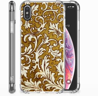 B2Ctelecom iPhone X | Xs TPU Hoesje Design Barok Goud