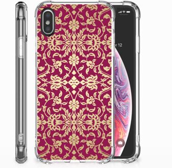 B2Ctelecom iPhone X | Xs TPU Hoesje Design Barok Pink