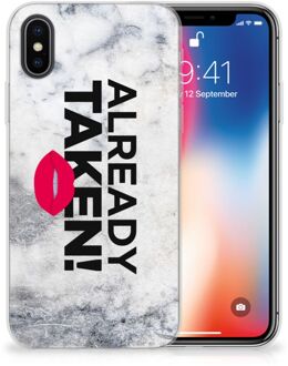 B2Ctelecom iPhone X | Xs TPU-siliconen Hoesje Design Already Taken White