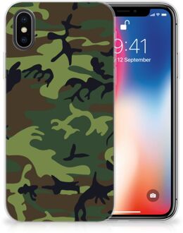 B2Ctelecom iPhone X | Xs TPU-siliconen Hoesje Design Army Dark