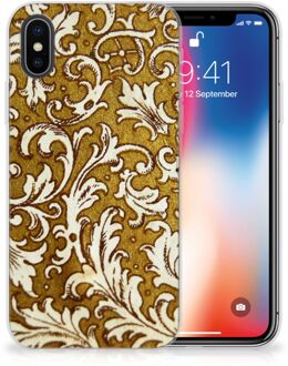 B2Ctelecom iPhone X | Xs TPU-siliconen Hoesje Design Barok Goud