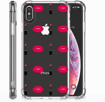 B2Ctelecom iPhone X | Xs TPU-Siliconen Hoesje Design Lipstick Kiss