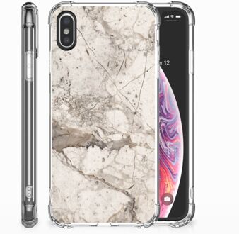 B2Ctelecom iPhone X | Xs TPU-Siliconen Hoesje Design Marmer Beige