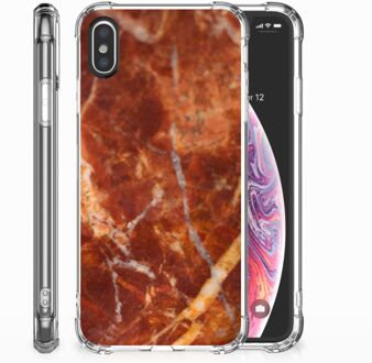 B2Ctelecom iPhone X | Xs TPU-Siliconen Hoesje Design Marmer Bruin