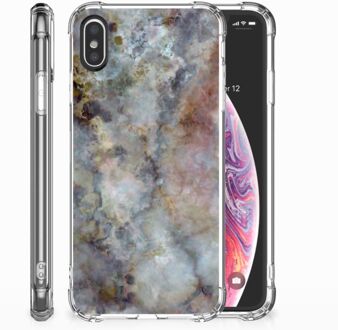 B2Ctelecom iPhone X | Xs TPU-Siliconen Hoesje Design Marmer Grijs