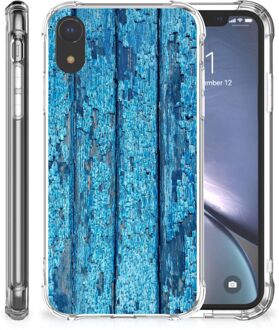 B2Ctelecom iPhone Xr Back cover Hoesje Wood Blue