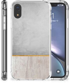 B2Ctelecom iPhone Xr Back cover Hoesje Wood Concrete