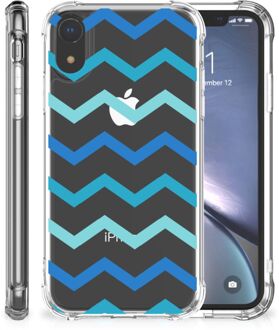 B2Ctelecom iPhone Xr Back cover Hoesje Zigzag Blauw