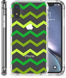 B2Ctelecom iPhone Xr Back cover Hoesje Zigzag Groen