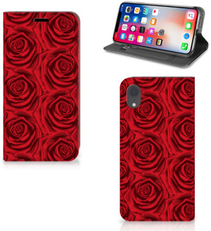 B2Ctelecom iPhone XR Book cover met magneetsluiting Red Roses