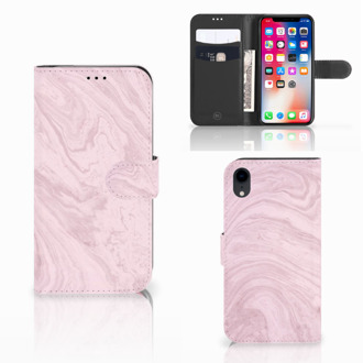 B2Ctelecom iPhone Xr Bookcase Hoesje Marble Pink