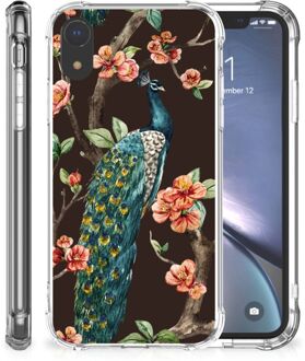 B2Ctelecom iPhone XR Case Anti-shock Pauw met Bloemen