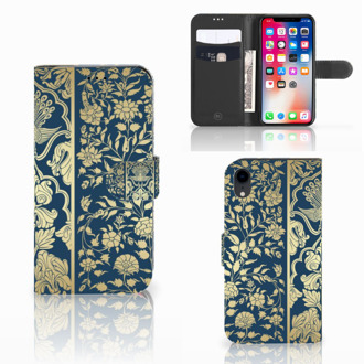 B2Ctelecom iPhone XR Flipcase Golden Flowers