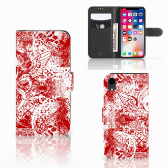 B2Ctelecom iPhone Xr hoesje Design Angel Skull Red