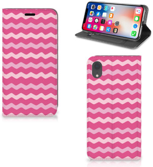 B2Ctelecom iPhone XR hoesje met magneetsluiting Waves Pink