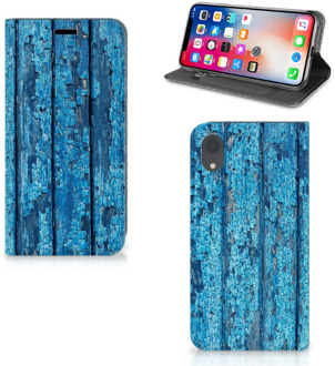 B2Ctelecom iPhone XR hoesje met magneetsluiting Wood Blue