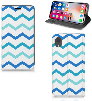 B2Ctelecom iPhone XR hoesje met magneetsluiting Zigzag Blauw