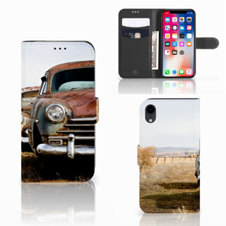 B2Ctelecom iPhone XR Hoesje met ruimte voor pasjes Vintage Auto