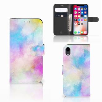 B2Ctelecom iPhone XR Hoesje met ruimte voor pasjes Watercolor Light