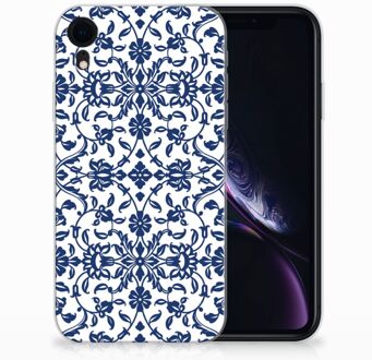 B2Ctelecom iPhone XR Silicone Back Cover  Flower Blue