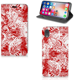 B2Ctelecom iPhone Xr Standcase Hoesje Design Angel Skull Red