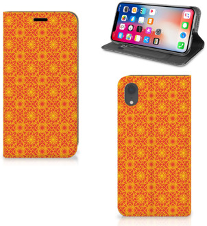 B2Ctelecom iPhone Xr Standcase Hoesje Design Batik Orange