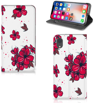 B2Ctelecom iPhone Xr Standcase Hoesje Design Blossom Red