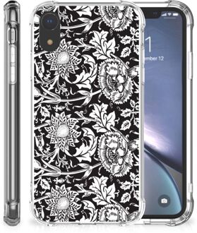 B2Ctelecom iPhone Xr  TPU-siliconen Hoesje Black Flowers