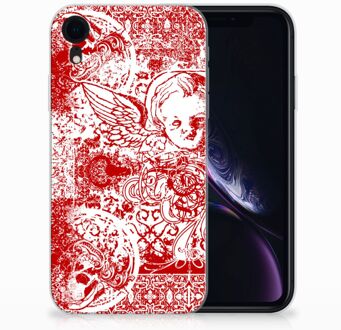 B2Ctelecom iPhone Xr TPU-siliconen Hoesje Design  Angel Skull Red