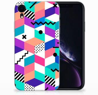 B2Ctelecom iPhone Xr TPU-siliconen Hoesje Design  Blocks Colorful