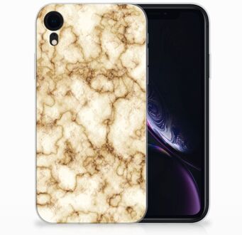 B2Ctelecom iPhone Xr  TPU-siliconen Hoesje Marmer Goud