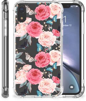 B2Ctelecom iPhone Xr  TPU-siliconen-siliconen Hoesje Butterfly Roses