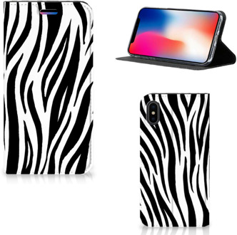 B2Ctelecom iPhone Xs Bookcase Design Zebra