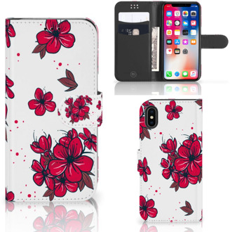 B2Ctelecom iPhone Xs Bookcover hoesje Blossom Red