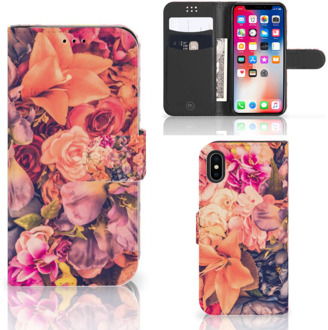 B2Ctelecom iPhone Xs Bookcover hoesje Bosje Bloemen