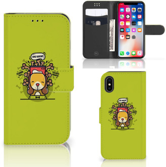 B2Ctelecom iPhone Xs Bookcover hoesje Doggy Biscuit