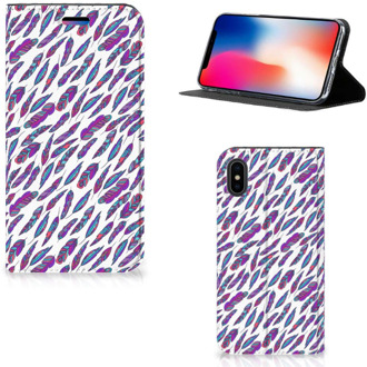 B2Ctelecom iPhone Xs Hoesje Design Feathers Color