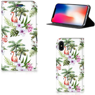 B2Ctelecom iPhone Xs Hoesje Design Flamingo Palms