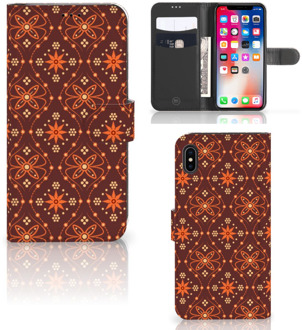 B2Ctelecom iPhone Xs Max Beschermhoes Batik Brown