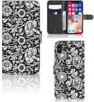 B2Ctelecom iPhone Xs Max Beschermhoes Black Flowers