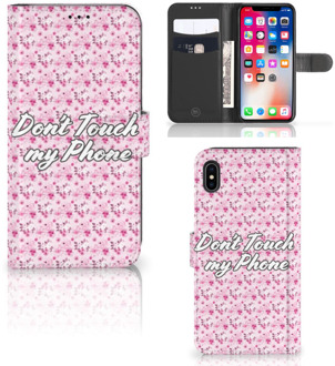 B2Ctelecom iPhone Xs Max Beschermhoes Flowers Pink DTMP