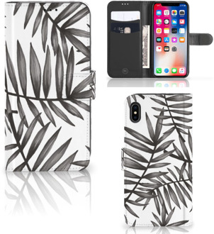 B2Ctelecom iPhone Xs Max Beschermhoes Leaves Grey